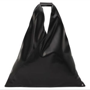 MM6 medium black pleather tote